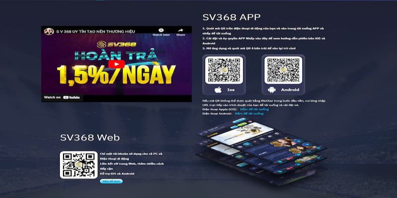Các bước tải app SV368 về thiết bị